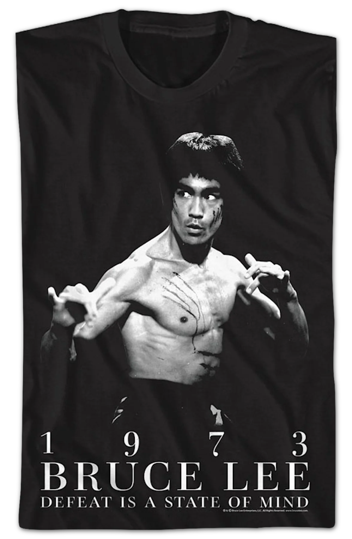 1973 Defeat Is A State Of Mind Bruce Lee T-Shirt - Image 2