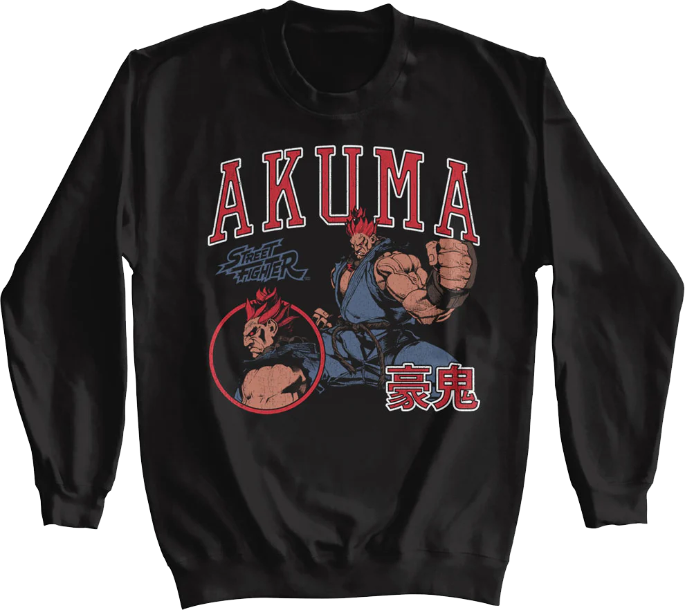 Akuma Varsity Collage Street Fighter Sweatshirt