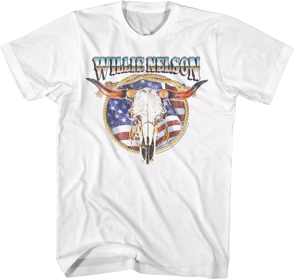 American Cow Skull Willie Nelson T-Shirt