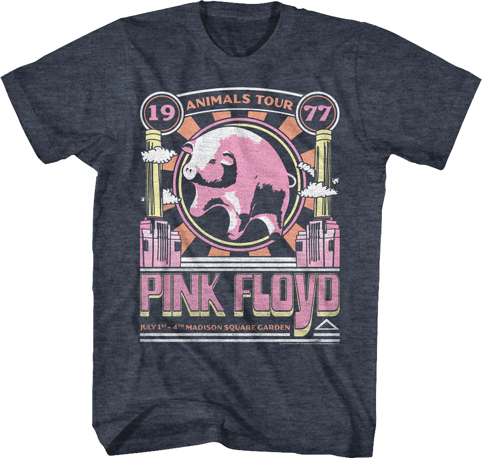 Animals Tour 1977 Poster Pink Floyd T-Shirt