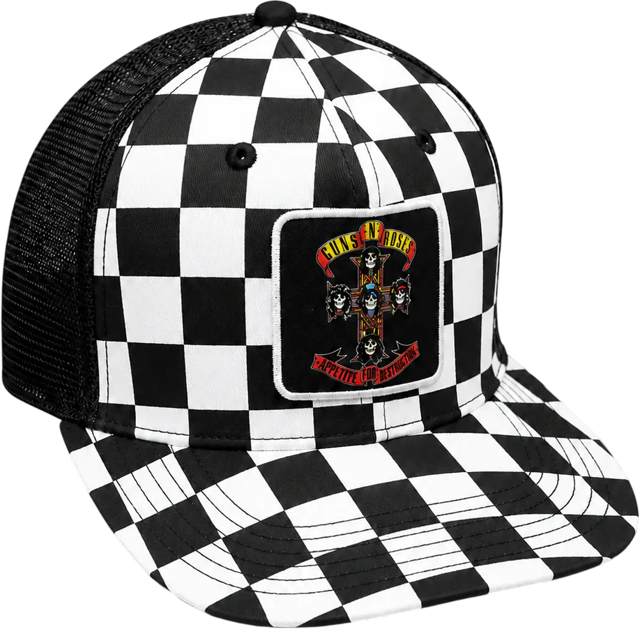 Appetite For Destruction Checker Bill Guns N' Roses Trucker Cap - Image 3