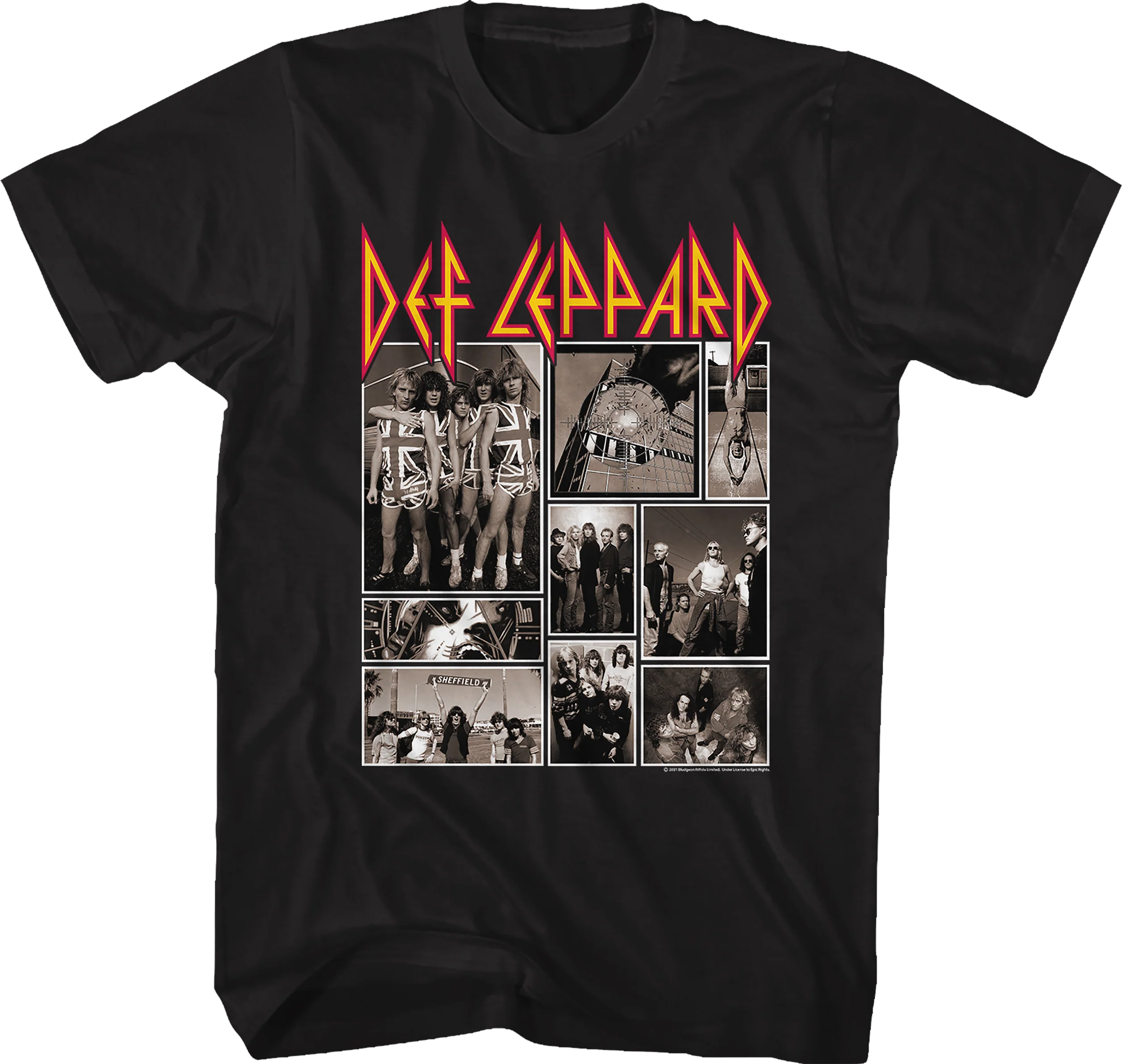 Black and White Collage Def Leppard T-Shirt