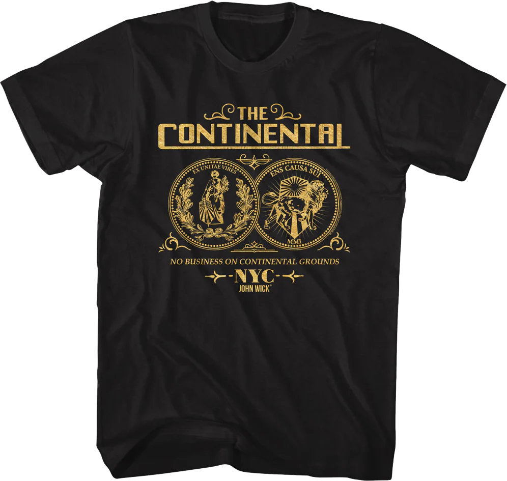 Black Continental Coin John Wick T-Shirt