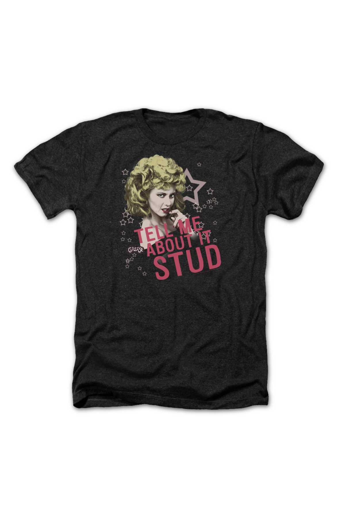 Black Heather Tell Me About It Stud Grease T-Shirt - Image 2