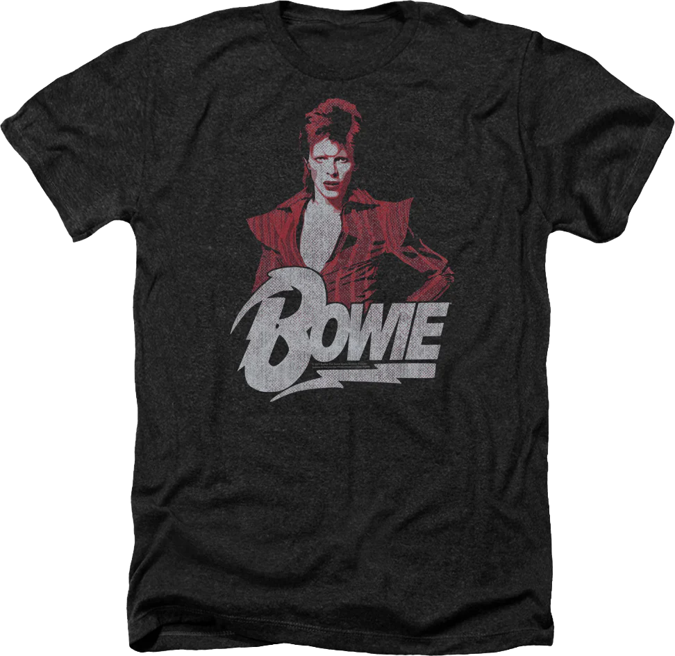 Black Heather Ziggy Stardust David Bowie T-Shirt