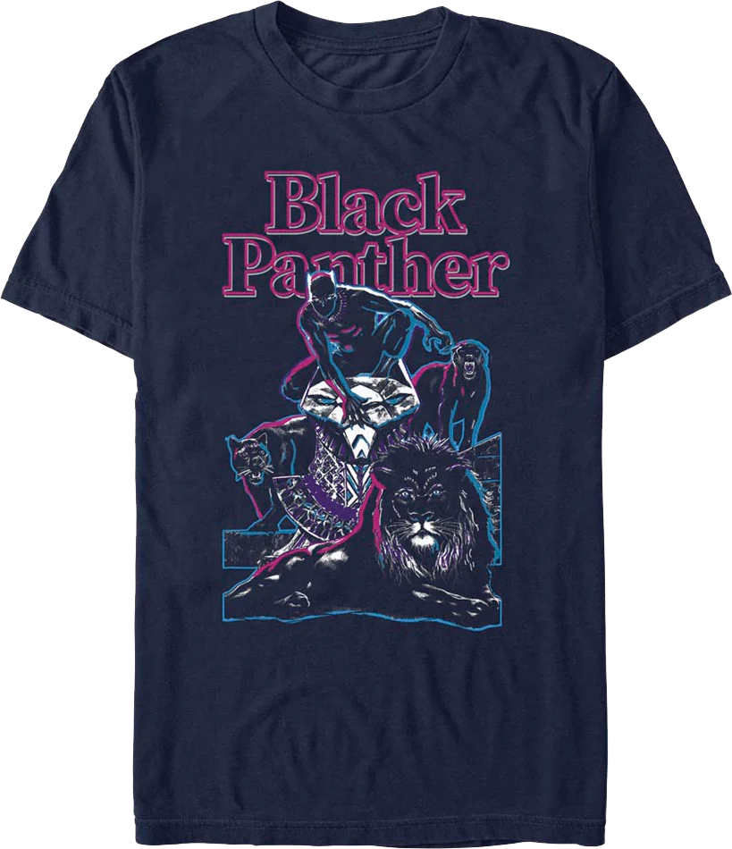 Black Panther Neon Outline Marvel Comics T-Shirt