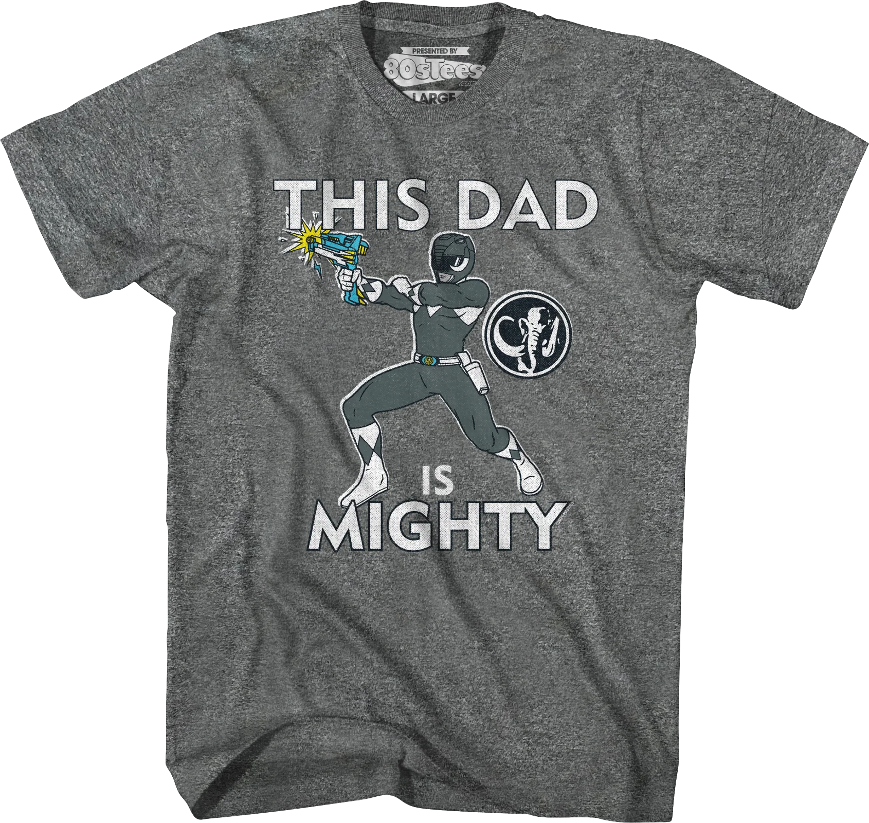 Black Ranger This Dad Mighty Morphin Power Rangers T-Shirt - Image 3