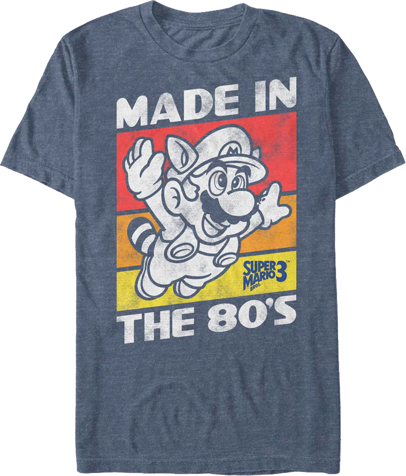 Blue Made In The 80's Super Mario Bros. 3 T-Shirt