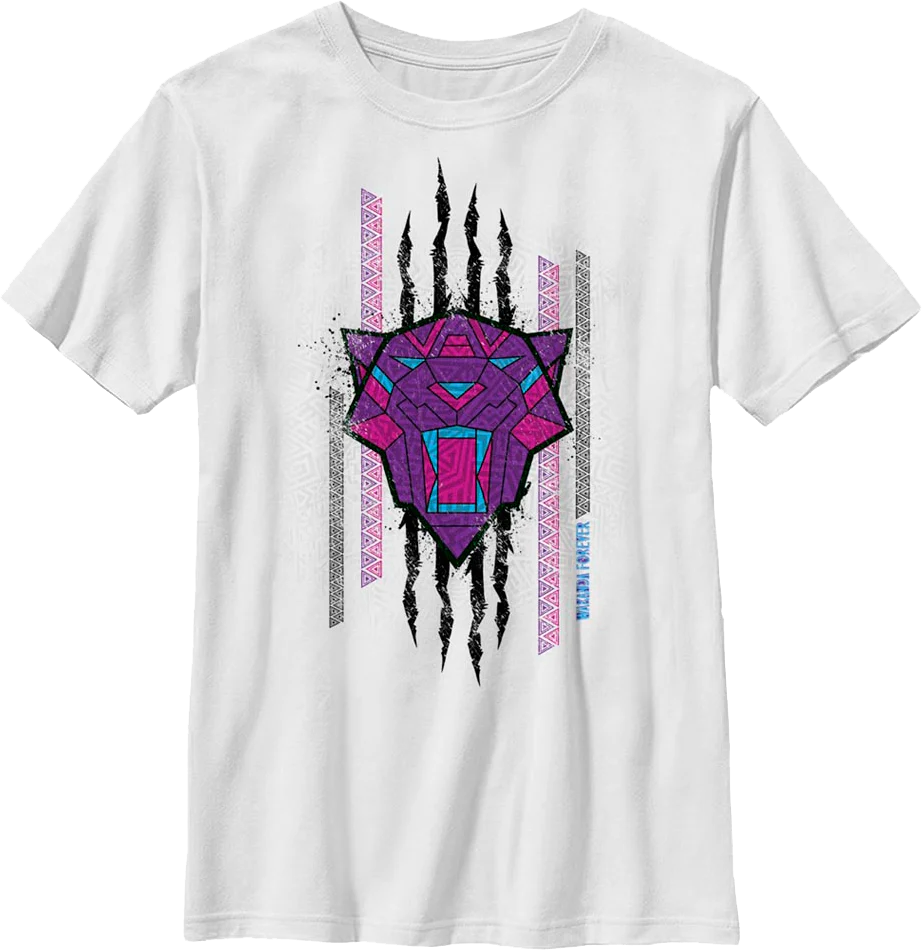 Boys Youth Clawed Sketch Black Panther Wakanda Forever Shirt