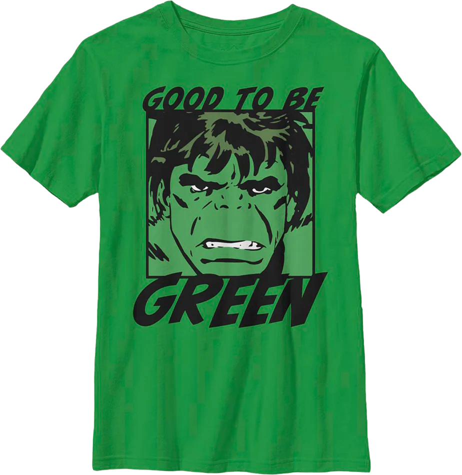 Boys Youth Good To Be Green Incredible Hulk Marvel Comics Shirt