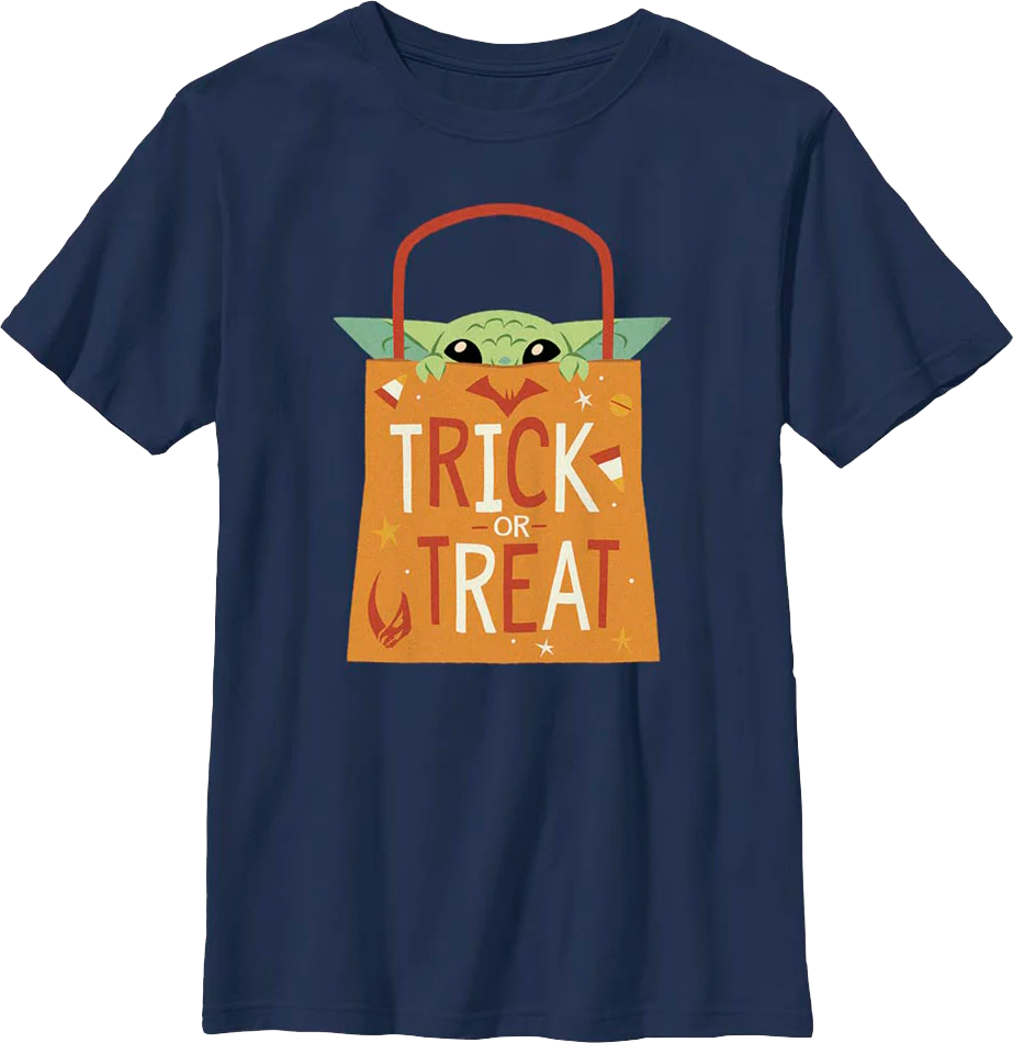 Boys Youth Grogu Trick Or Treat The Mandalorian Star Wars Shirt