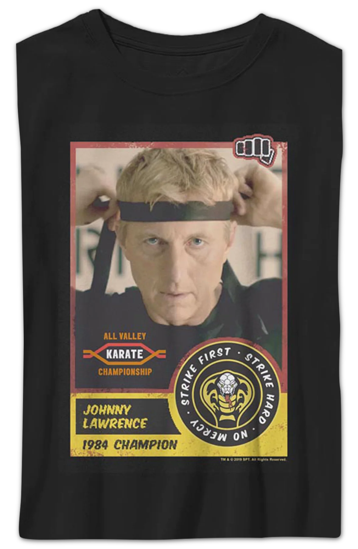 Boys Youth Johnny Lawrence Trading Card Cobra Kai Shirt - Image 2