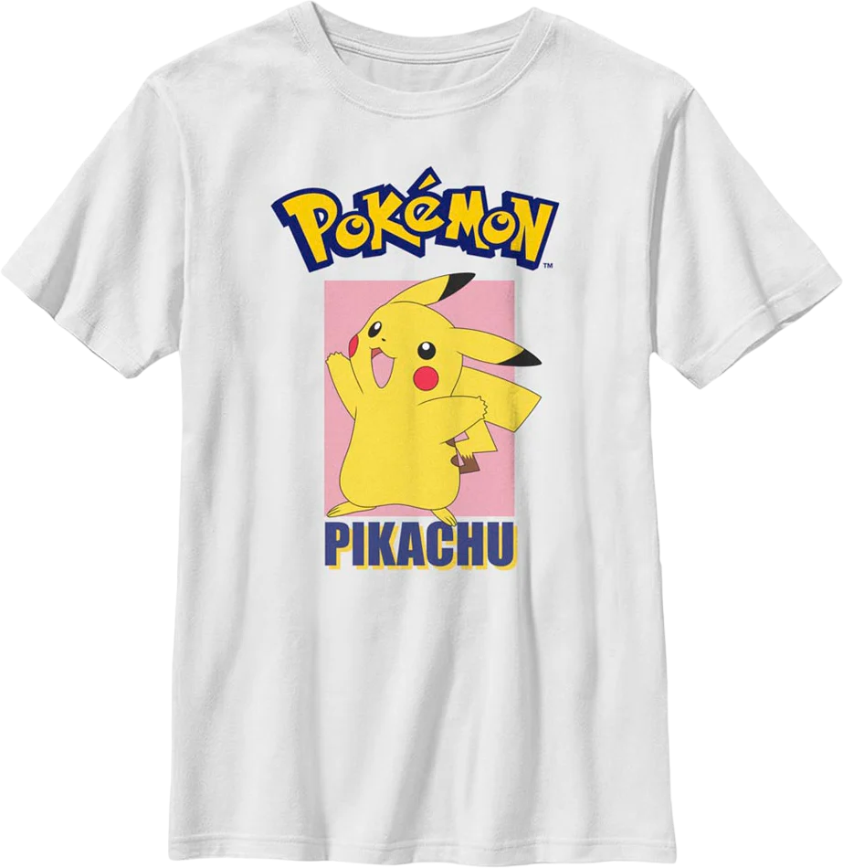 Boys Youth Pikachu Square Pokemon Shirt