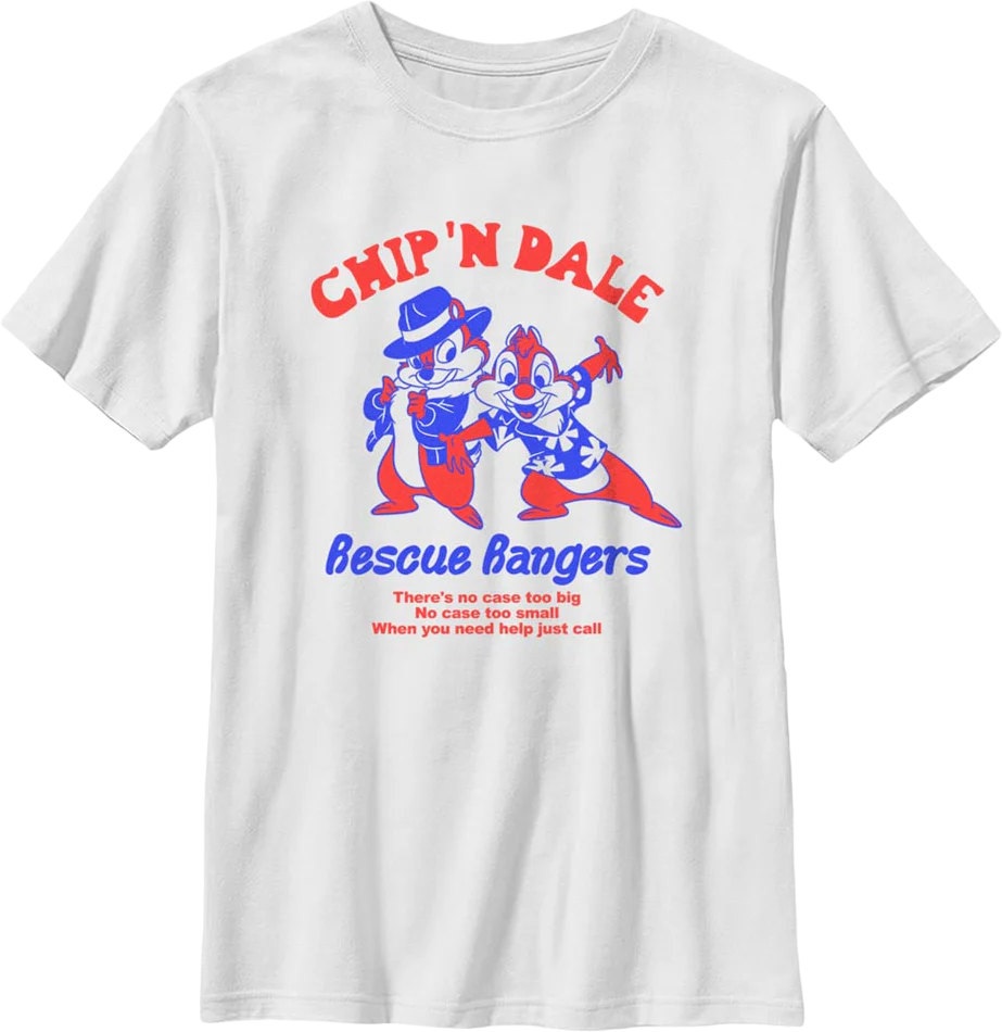 Boys Youth There's No Case Too Big Chip 'n Dale Rescue Rangers Shirt