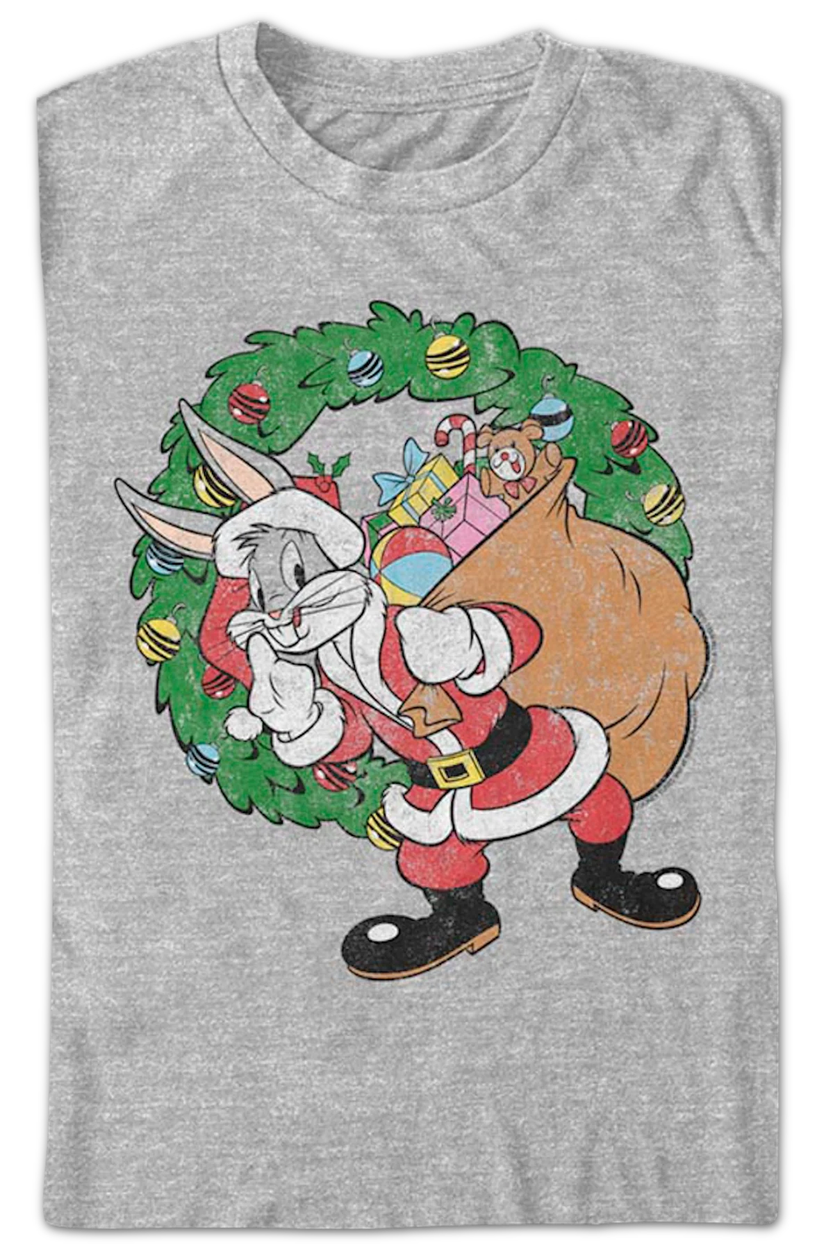 Bugs Bunny Santa Claus Looney Tunes T-Shirt - Image 2