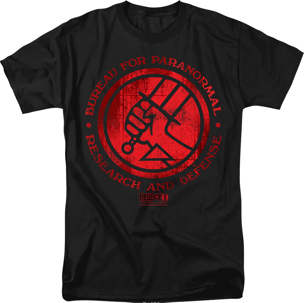Bureau For Paranormal Research And Defense Logo Hellboy T-Shirt