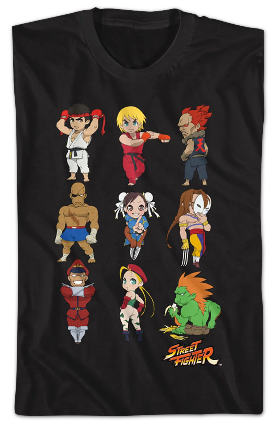Chibi Poses Street Fighter T-Shirt - Image 2