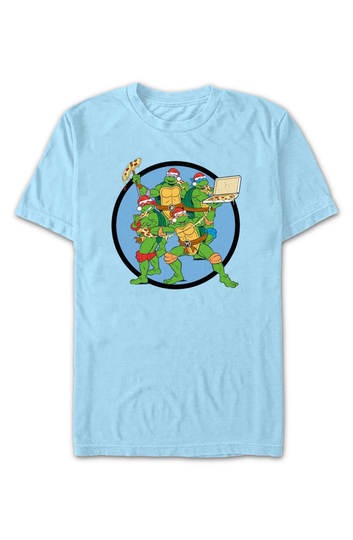 Christmas Pizza Teenage Mutant Ninja Turtles T-Shirt - Image 2