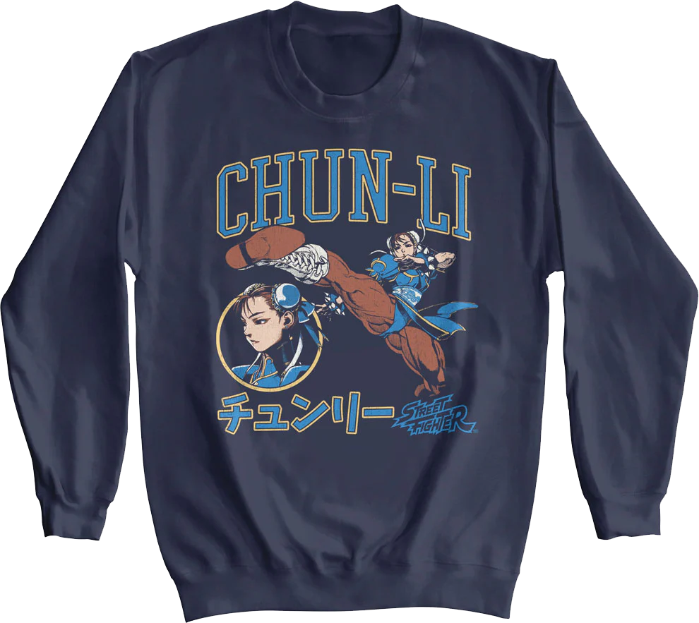 Chun-Li Japanese Text Street Fighter Sweatshirt