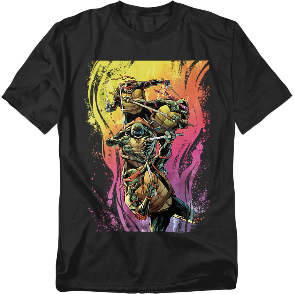 Colorful Attack Teenage Mutant Ninja Turtles T-Shirt - Image 2