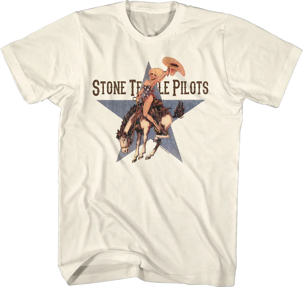 Cowgirl Riding Bronco Stone Temple Pilots T-Shirt