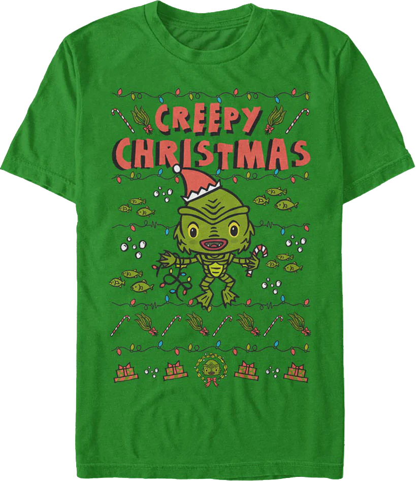 Creepy Christmas Creature From The Black Lagoon T-Shirt