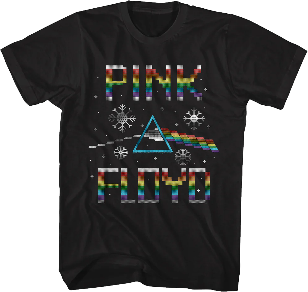 Dark Side of the Moon Faux Ugly Christmas Sweater Pink Floyd T-Shirt
