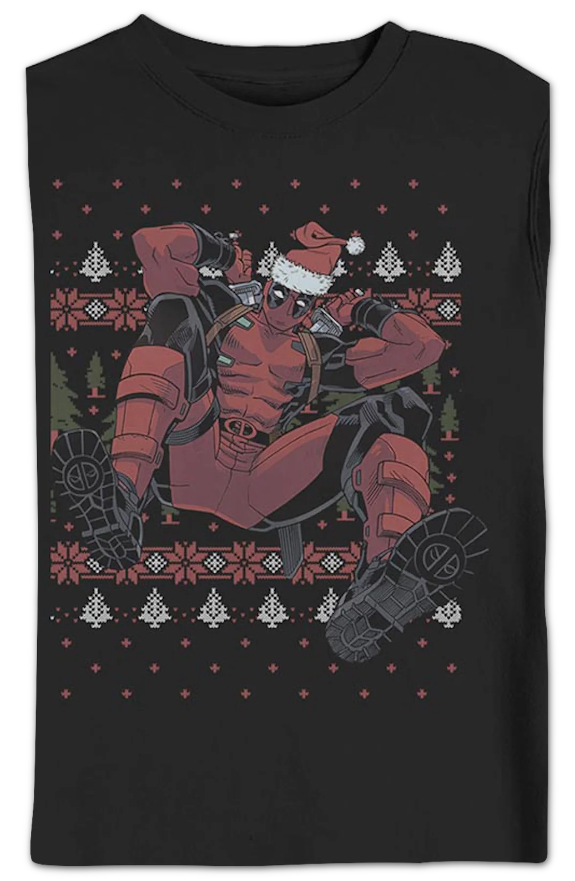 Deadpool Faux Ugly Christmas Sweater Marvel Comics Sweatshirt - Image 2