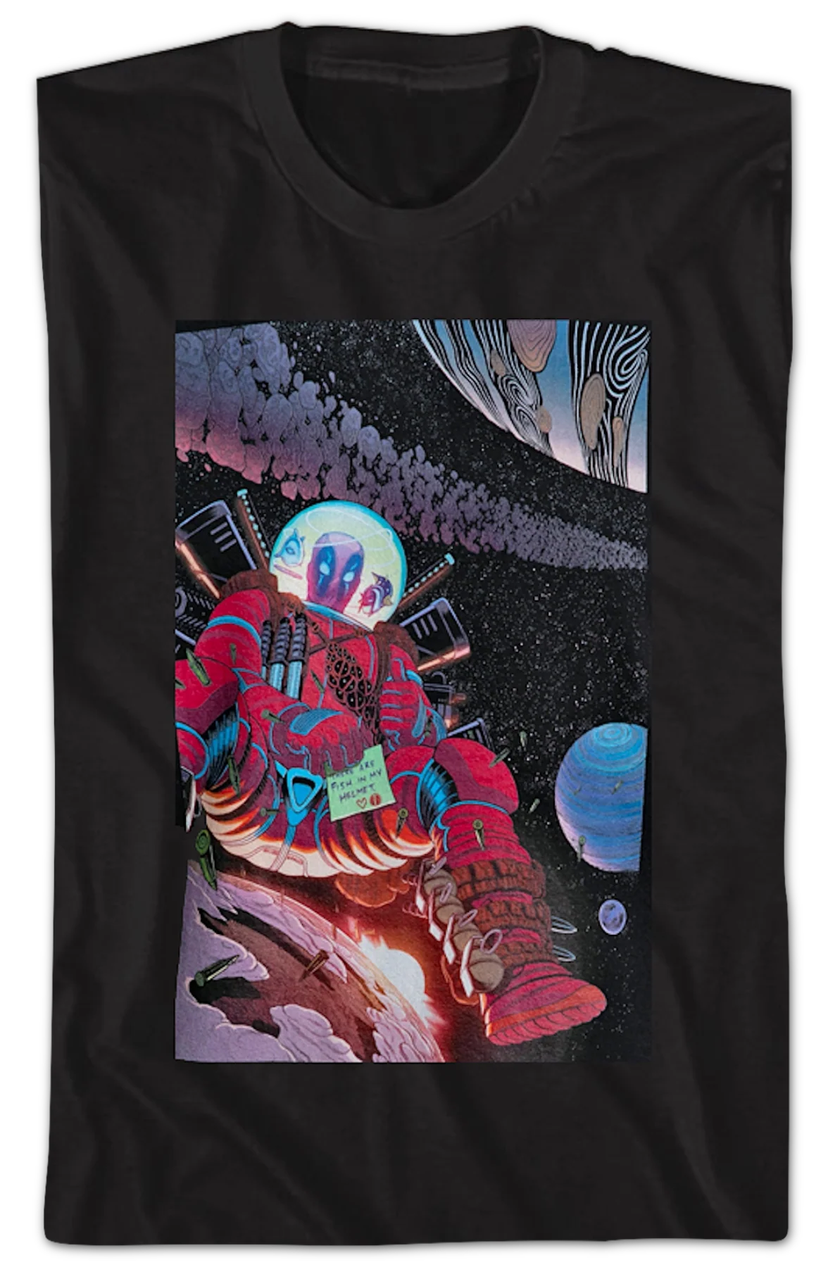 Deadpool In Space Marvel Comics T-Shirt - Image 2