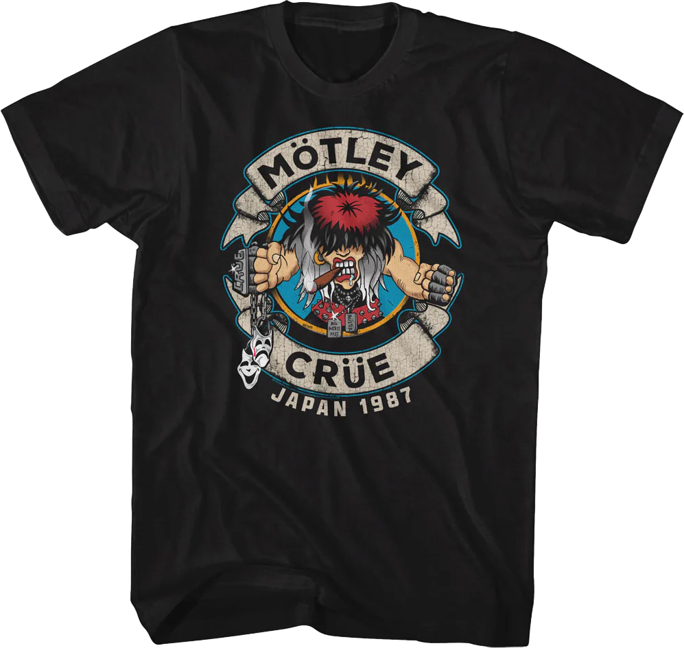 Distressed Allister Fiend Japan 1987 Motley Crue T-Shirt