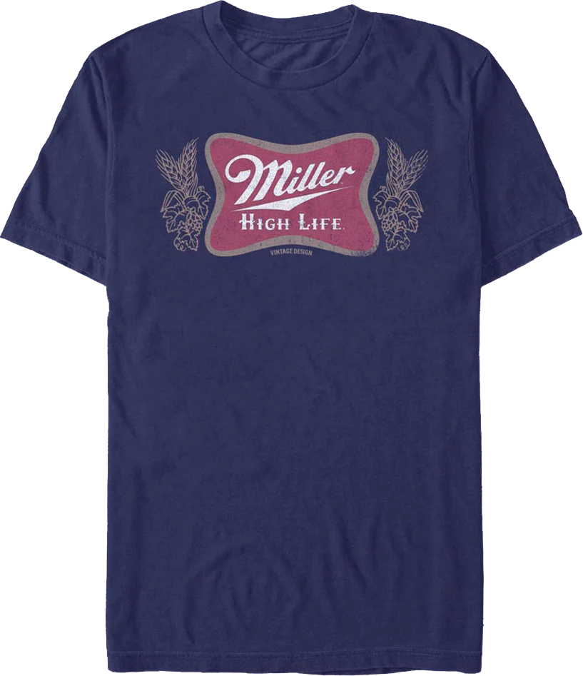 Distressed Charcoal Logo Miller High Life T-Shirt