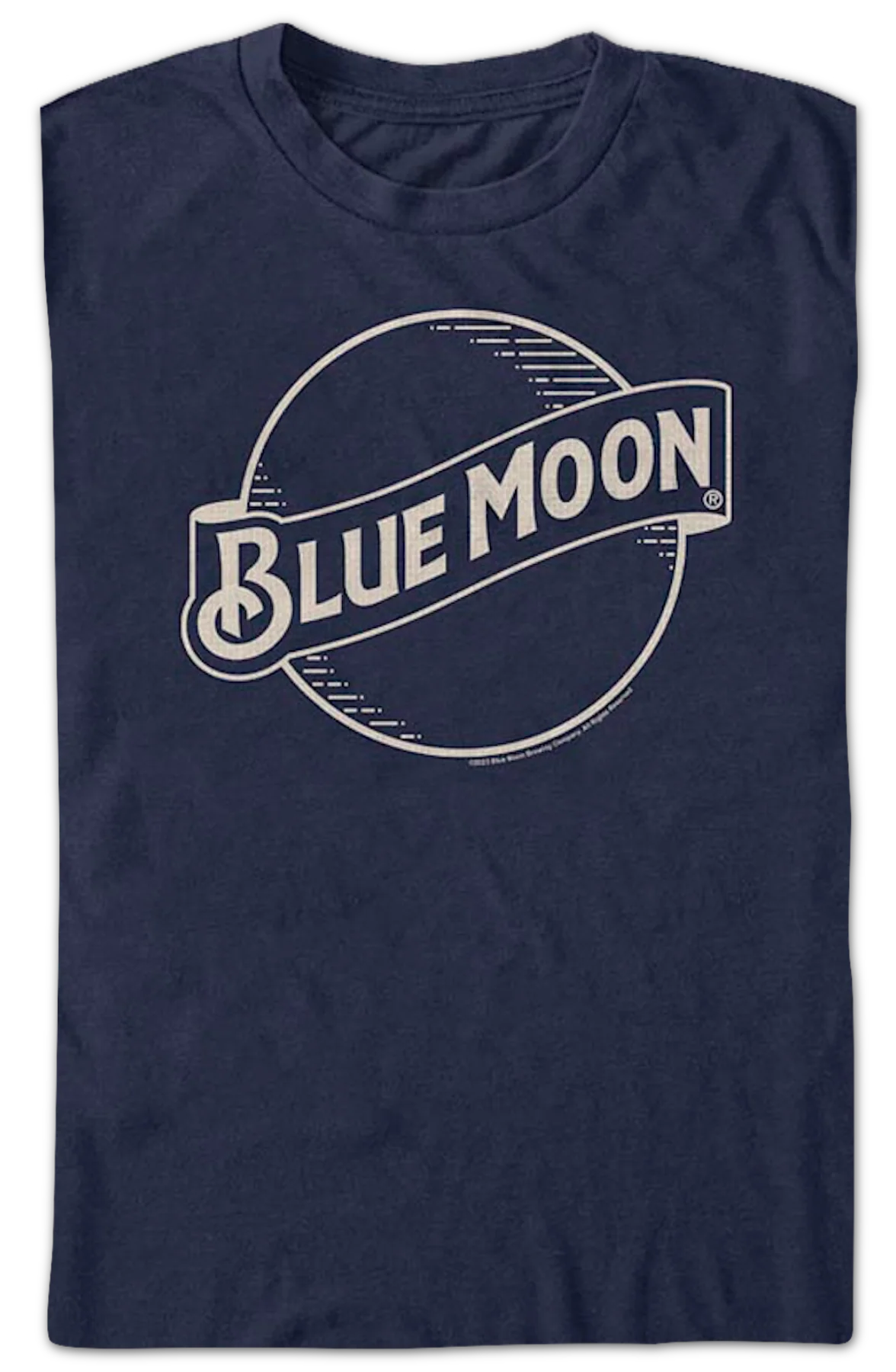 Distressed Navy Logo Blue Moon T-Shirt - Image 2