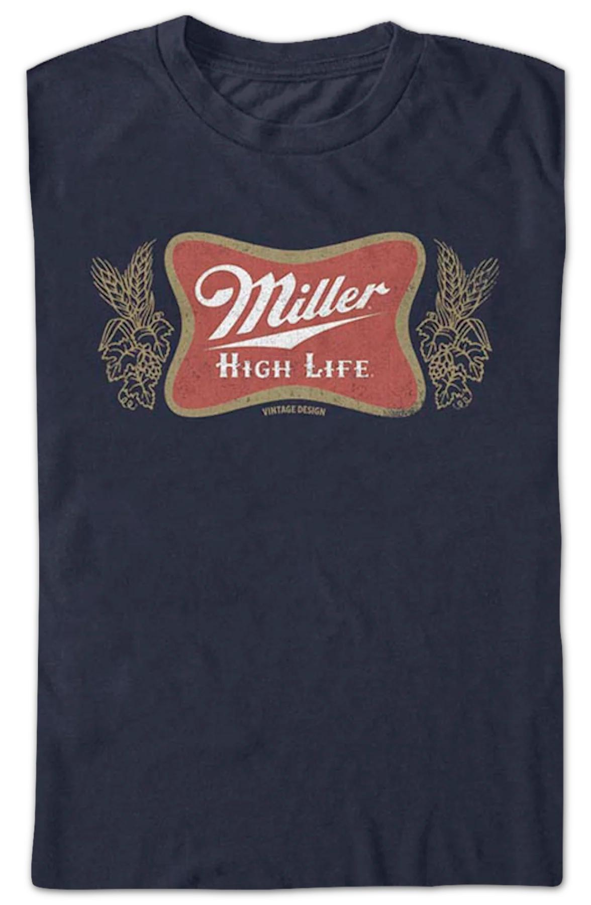 Distressed Navy Logo Miller High Life T-Shirt - Image 2