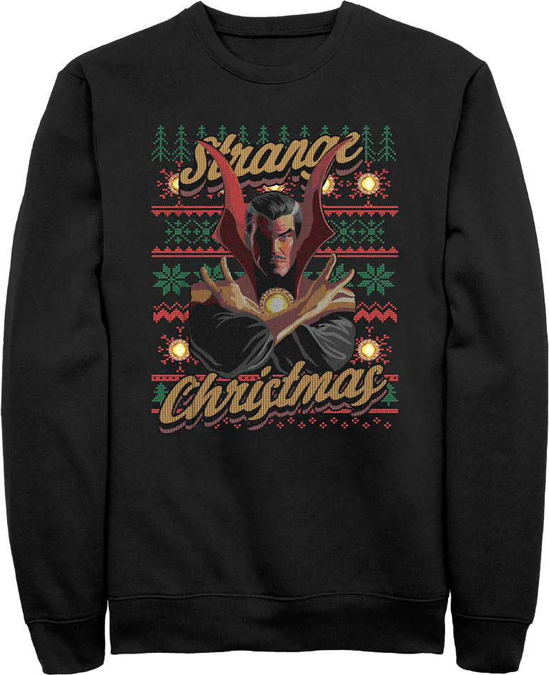 Doctor Strange Faux Ugly Christmas Sweater Marvel Comics Sweatshirt