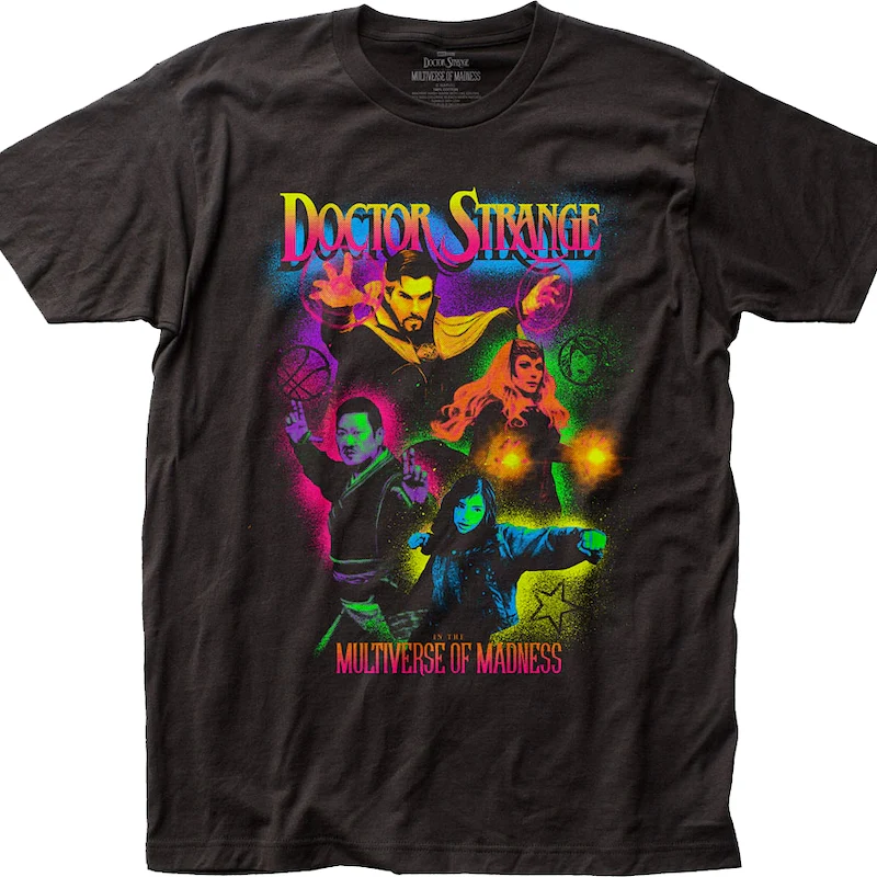 Doctor Strange Multiverse Of Madness Neon Poster Marvel Comics T-Shirt