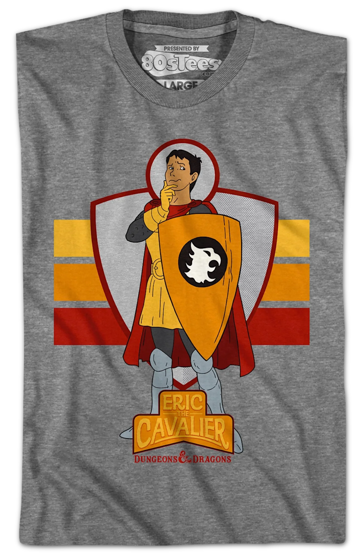 Eric The Cavalier Retro Stripes Dungeons & Dragons T-Shirt - Image 2