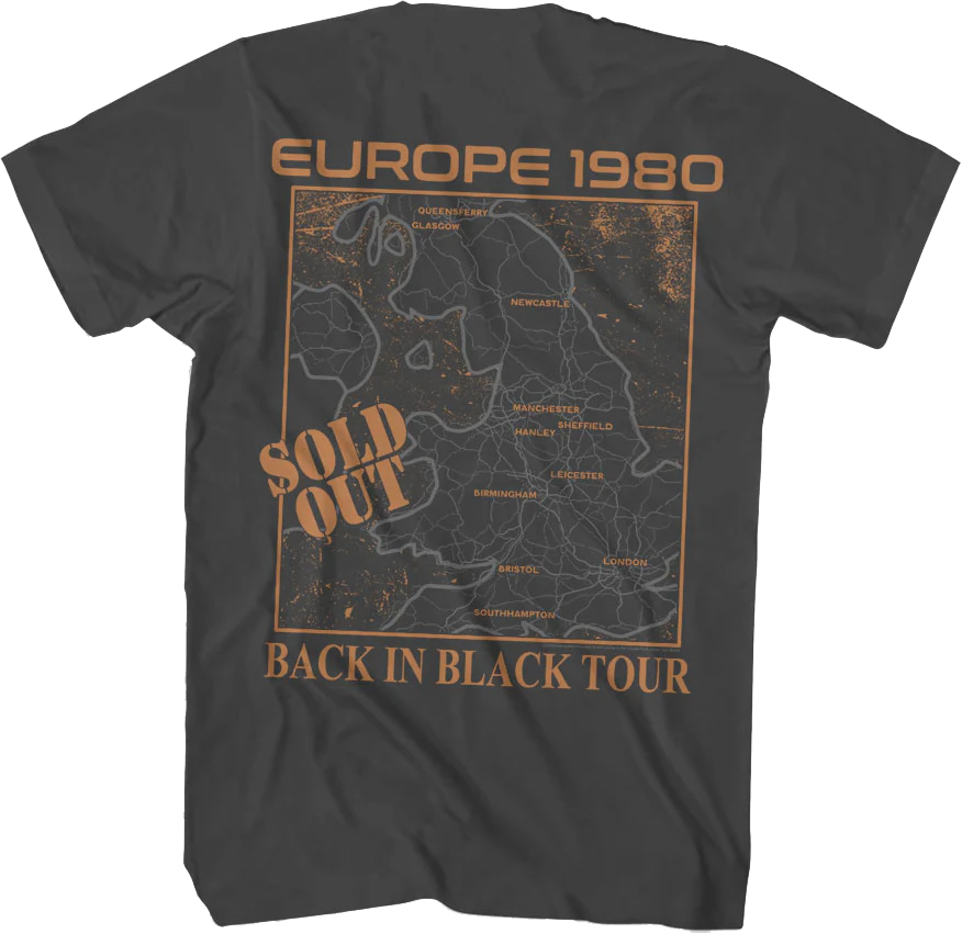 Europe 1980 Back In Black Tour ACDC T-Shirt - Image 3