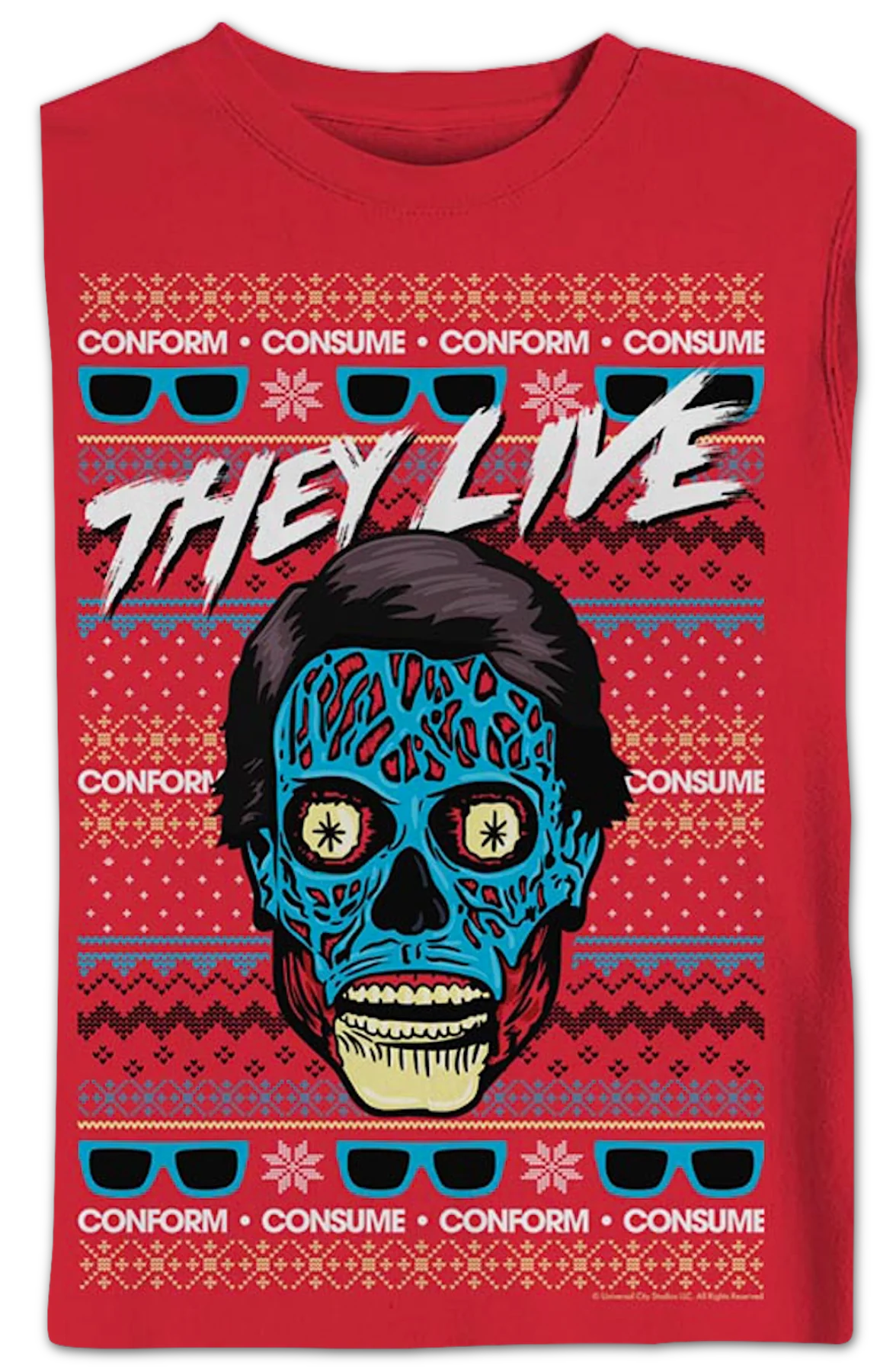 Faux Ugly Christmas Sweater They Live Sweatshirt - Image 2