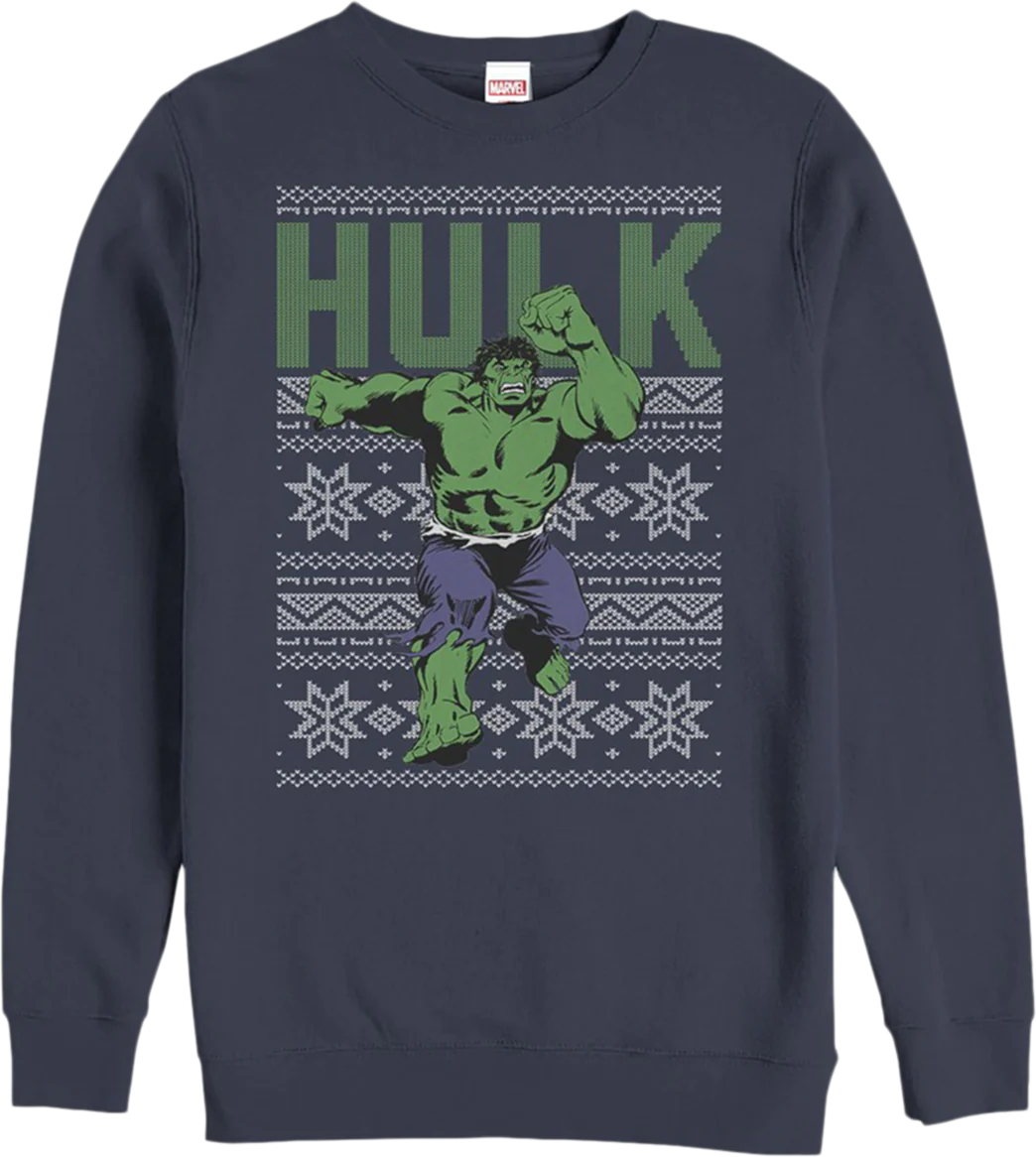 Faux Ugly Incredible Hulk Christmas Sweater