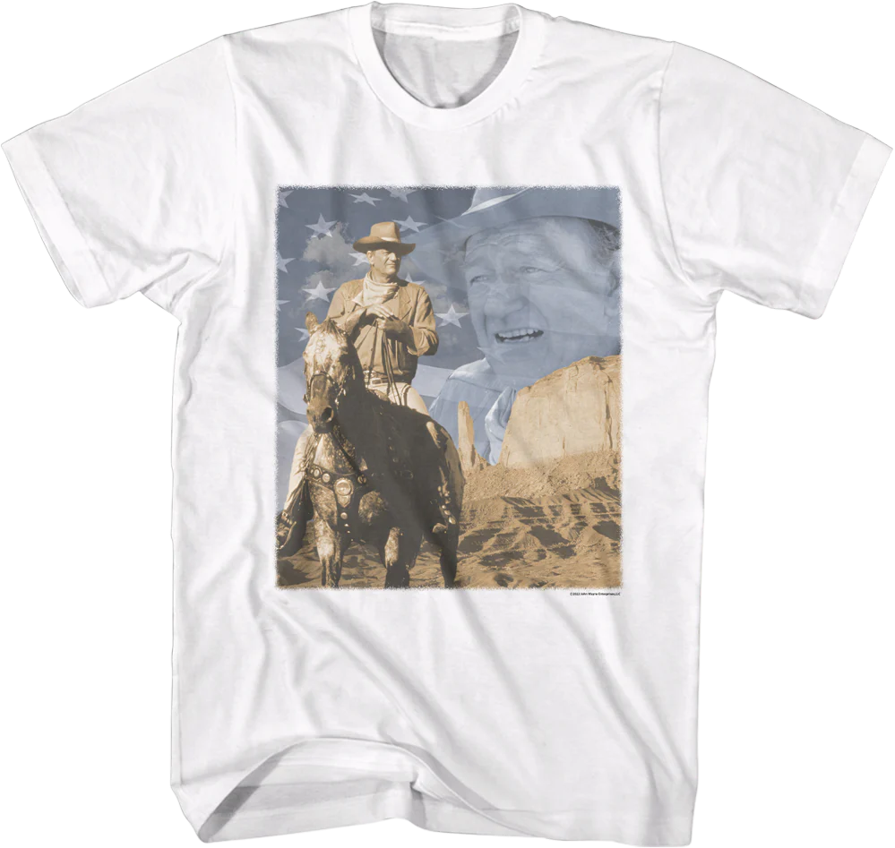 Flag Collage John Wayne T-Shirt
