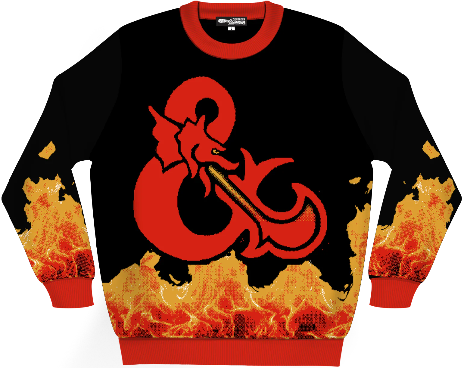 Flaming Logo Dungeons & Dragons Knitted Sweater