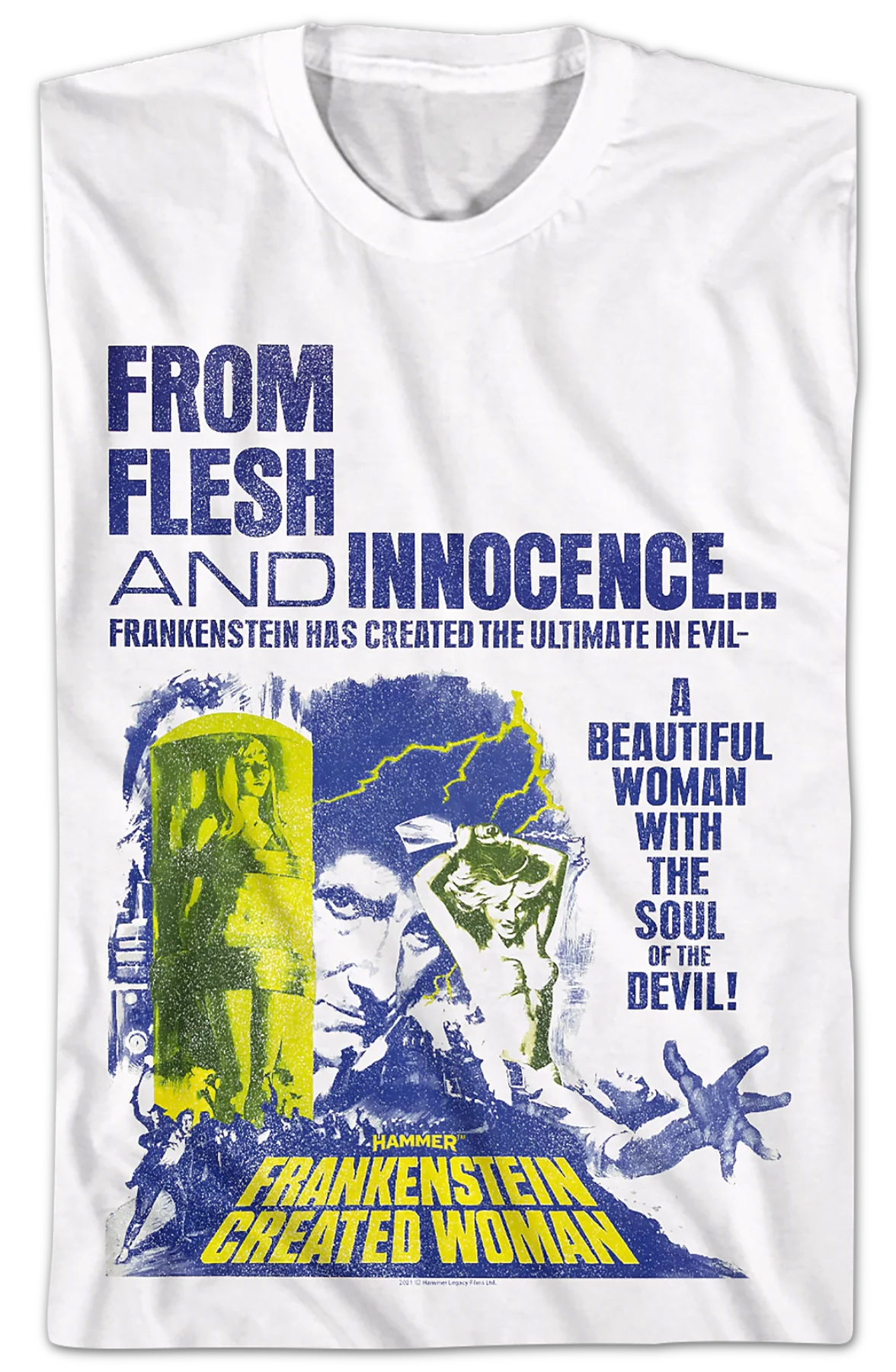 Frankenstein Created Woman Poster Hammer Films T-Shirt - Image 2