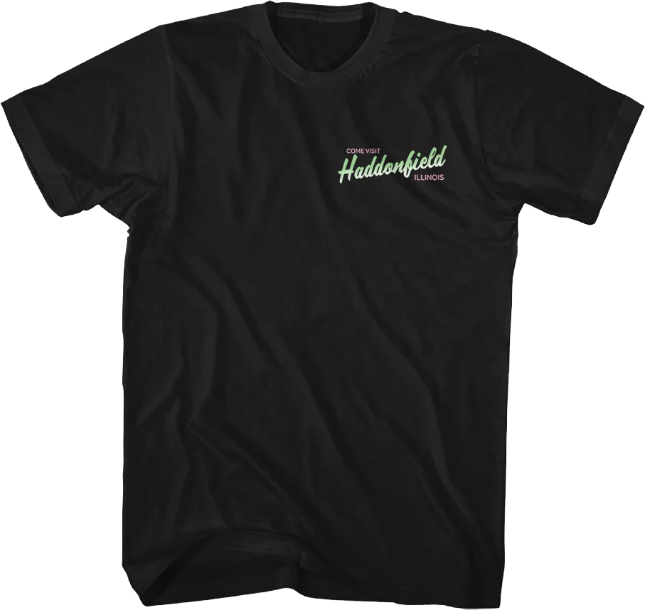 Front & Back Come Visit Haddonfield Halloween T-Shirt - Image 3