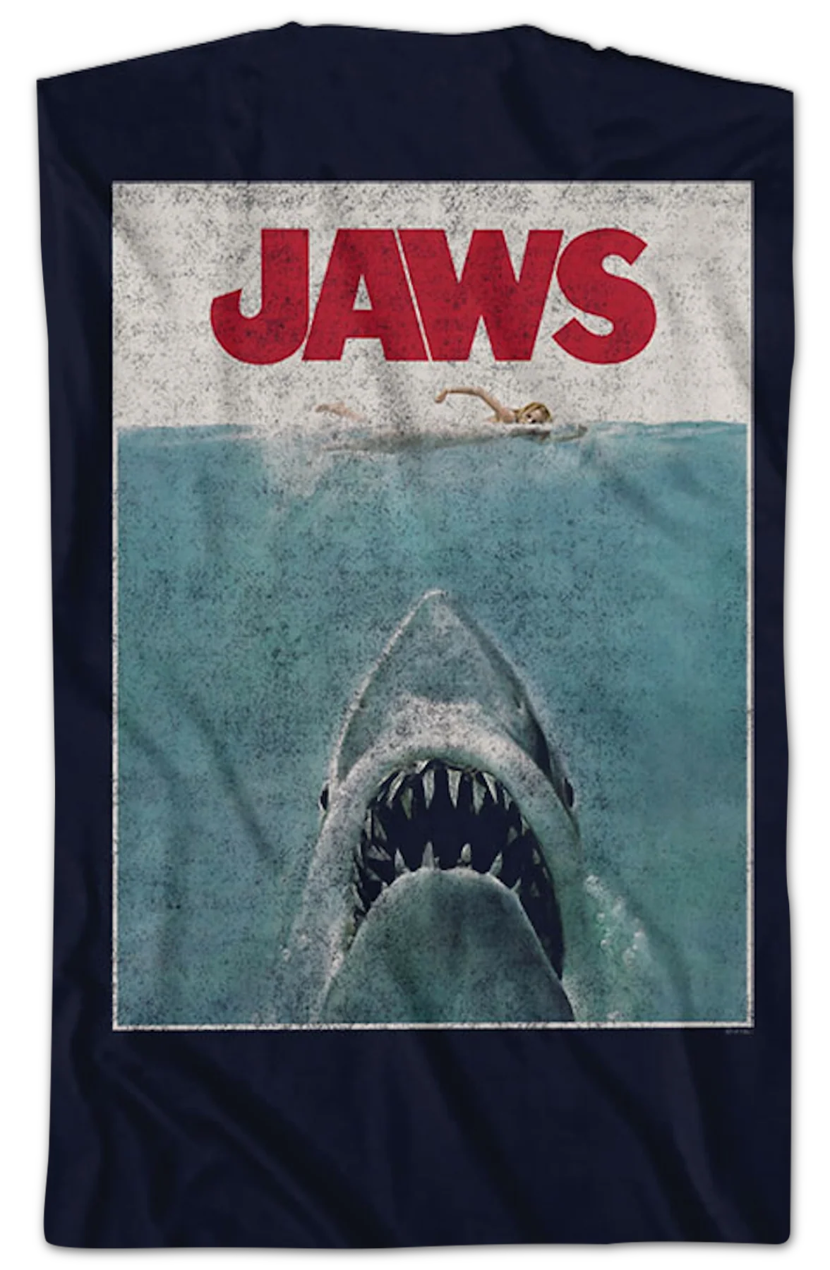 Front & Back Movie Poster Jaws T-Shirt - Image 2