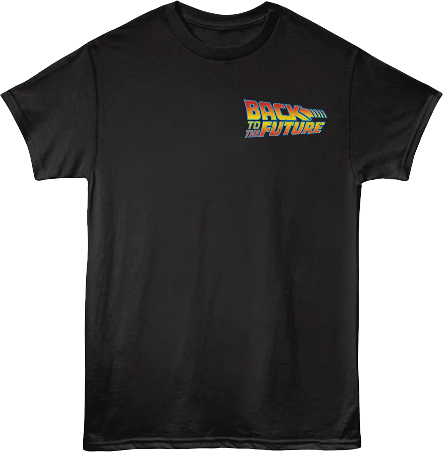 Front & Back OUTATIME Racing Back To The Future T-Shirt - Image 3