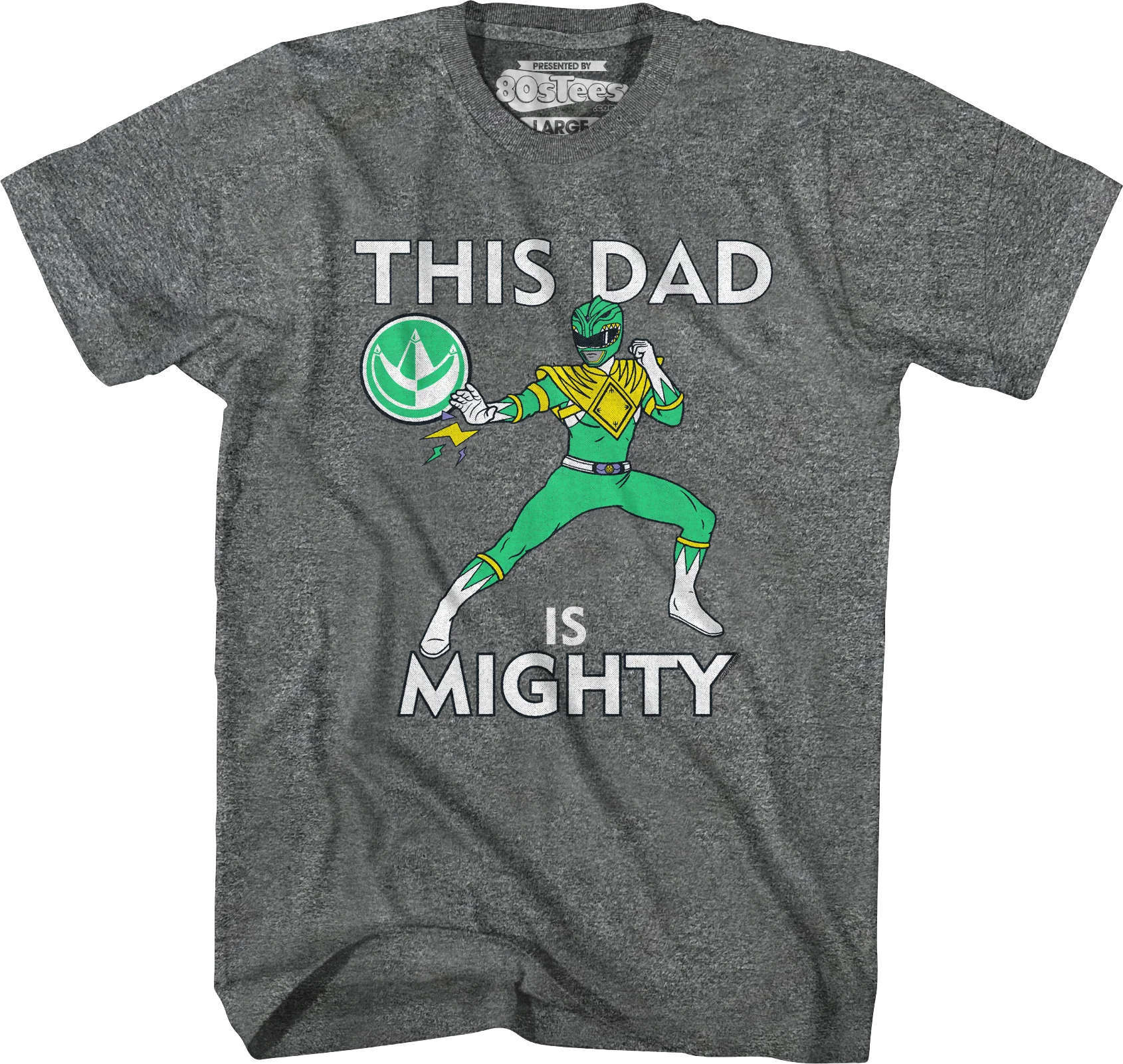 Green Ranger This Dad Mighty Morphin Power Rangers T-Shirt - Image 4