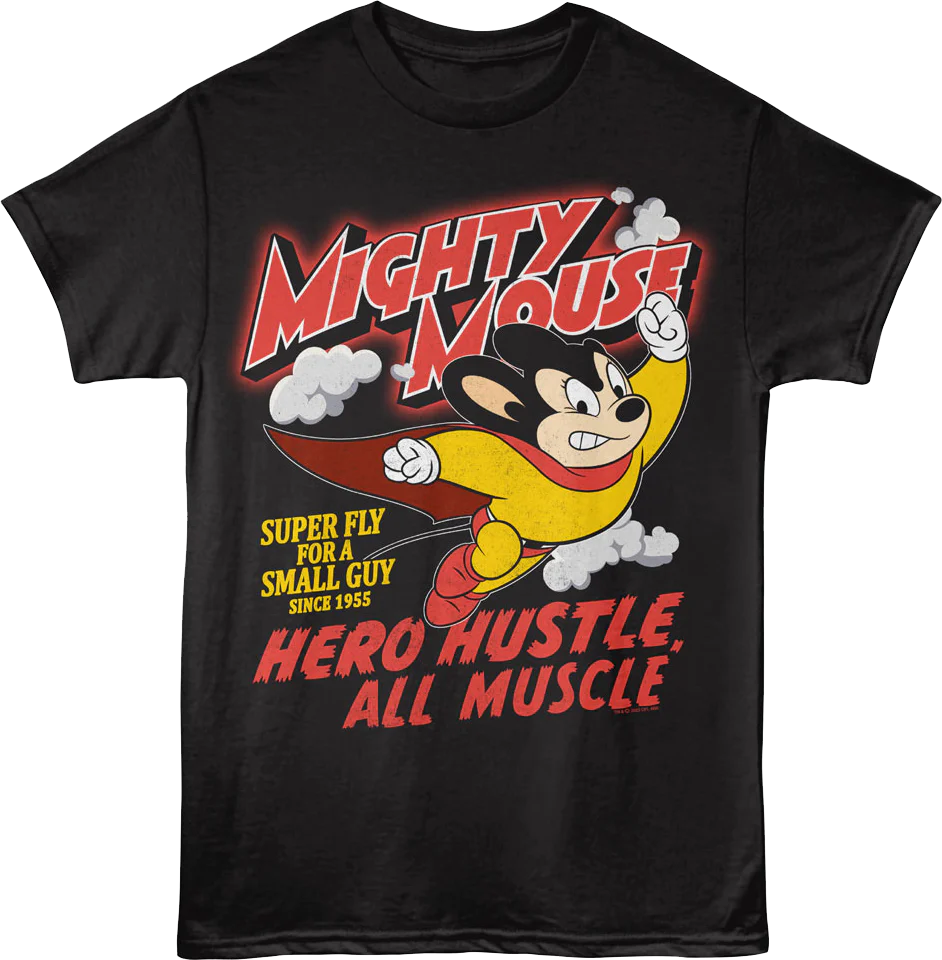 Hero Hustle All Muscle Mighty Mouse T-Shirt