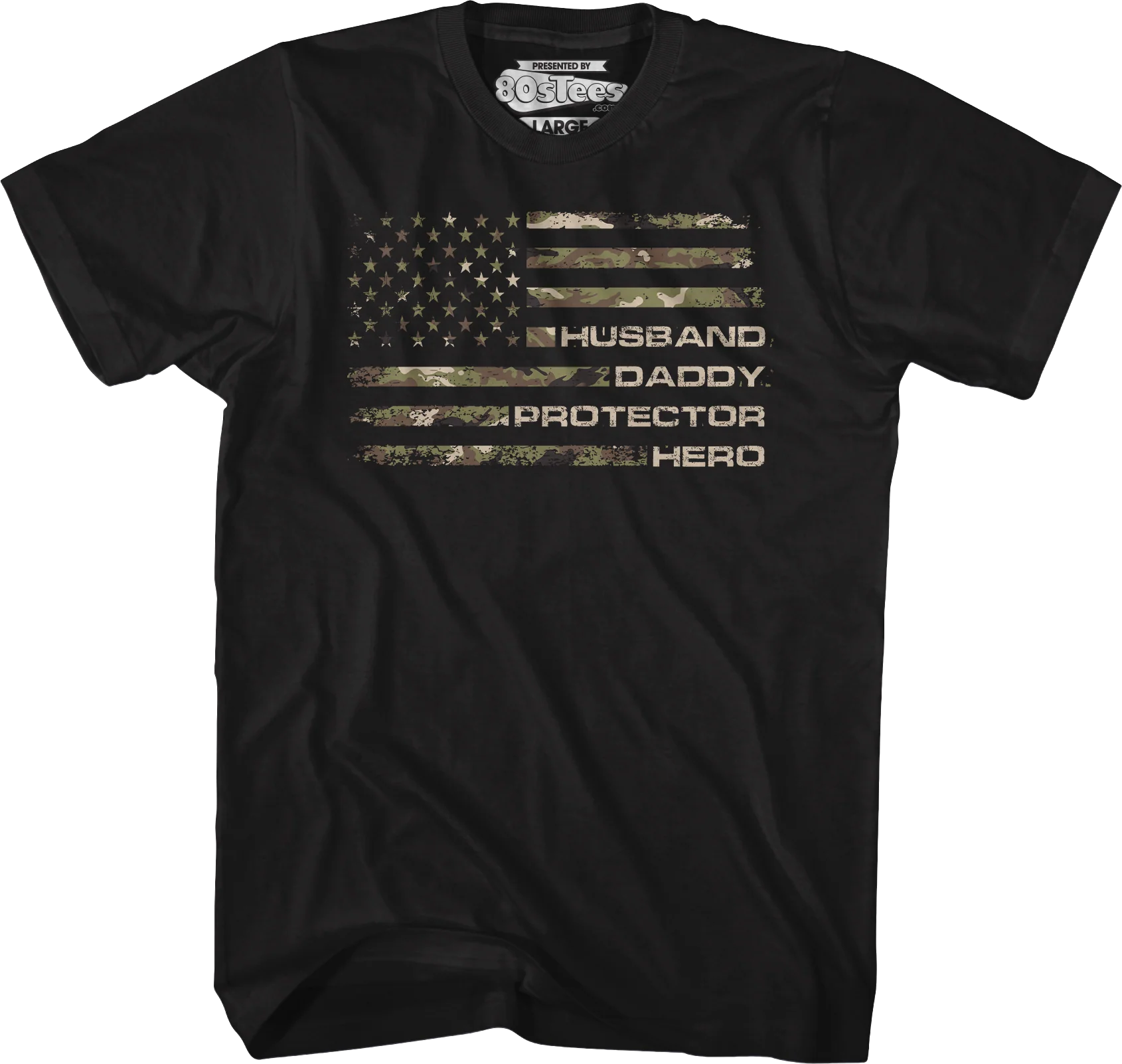 Husband Daddy Protector Hero Flag T-Shirt