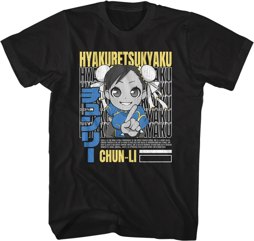 Hyakuretsukyaku Chun-Li Street Fighter T-Shirt