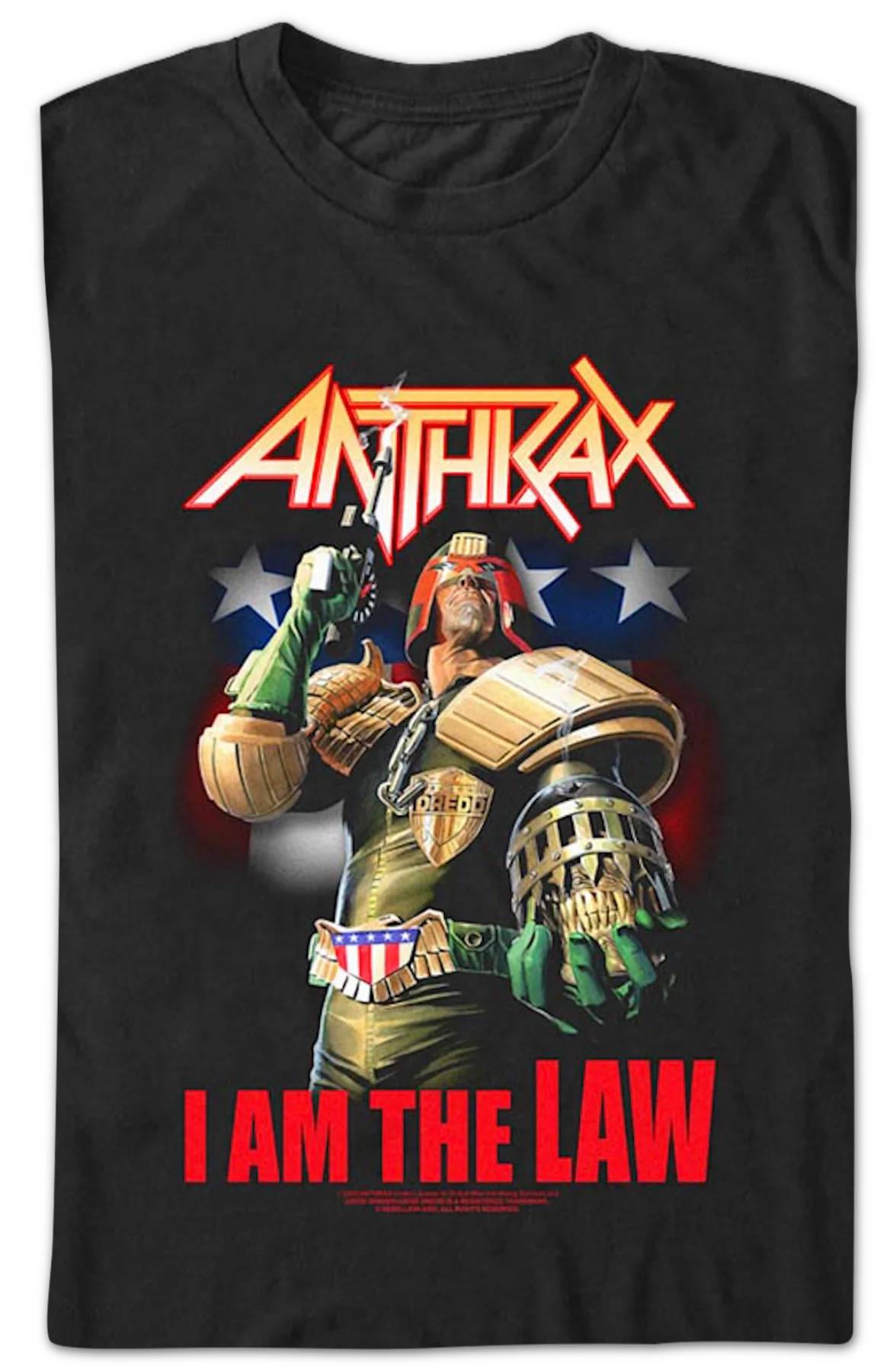 I Am The Law Judge Dredd Anthrax T-Shirt - Image 2